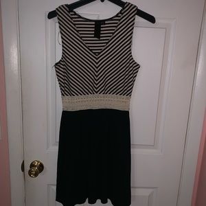 Half striped mini dress